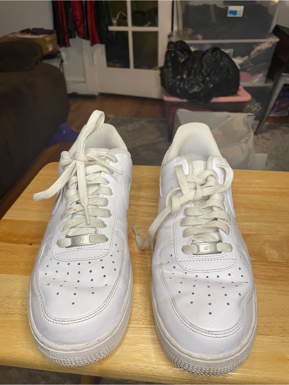 Nike Men's White Athletic Sneakers - Low Top Lace-Up